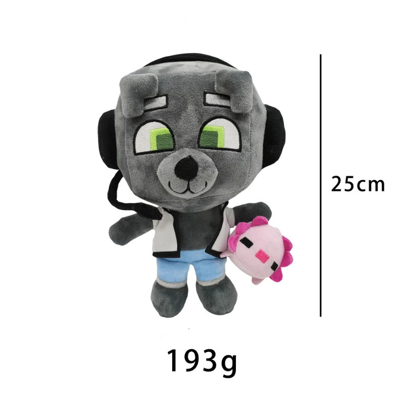 25CM Bobicraft gitd wolf plush Toy Soft Stuffed Animal Toys Cute Character Plush Doll Figure Plush Toy Kids Children Gift 241011