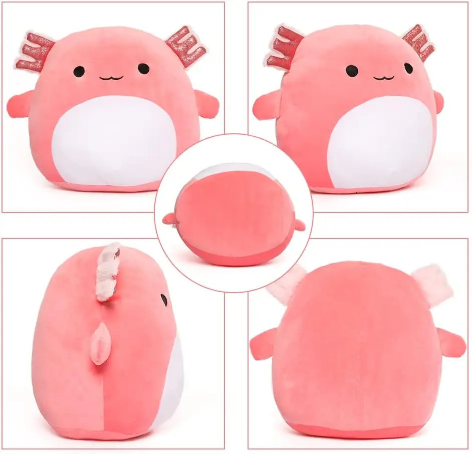 16 Large Axolotl Stuffed Animals Plush Toy Throw Pillow - Big Ultrasoft Hug Squishy and Cuddly Axolotl Pillow for Kids 241008