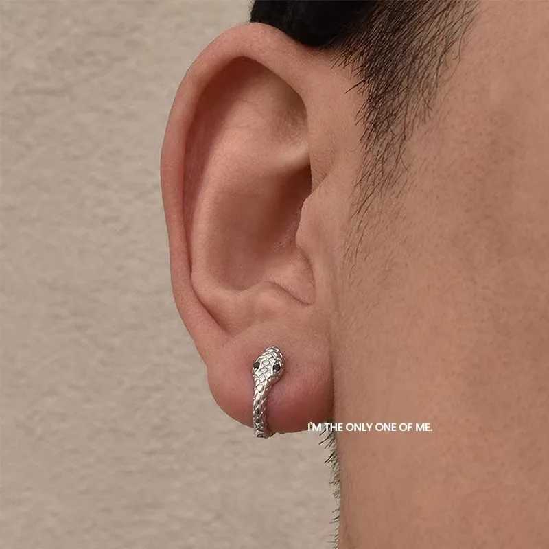 Retro Charm Round Earbone Punk Snake Clip Earrings Cuffs Personalized Jewelry Valentines Day Gift W241017