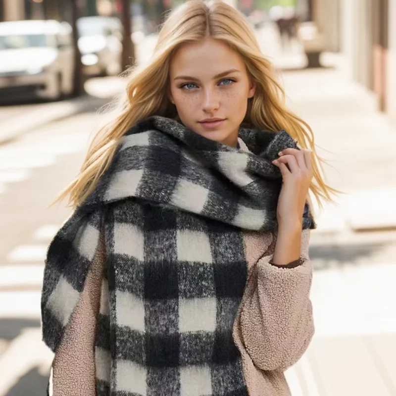 Cashmere scarf shawl plain tassel thick winter warm blanket Fem soft headscarf 2024 Pashmina scarf X241017