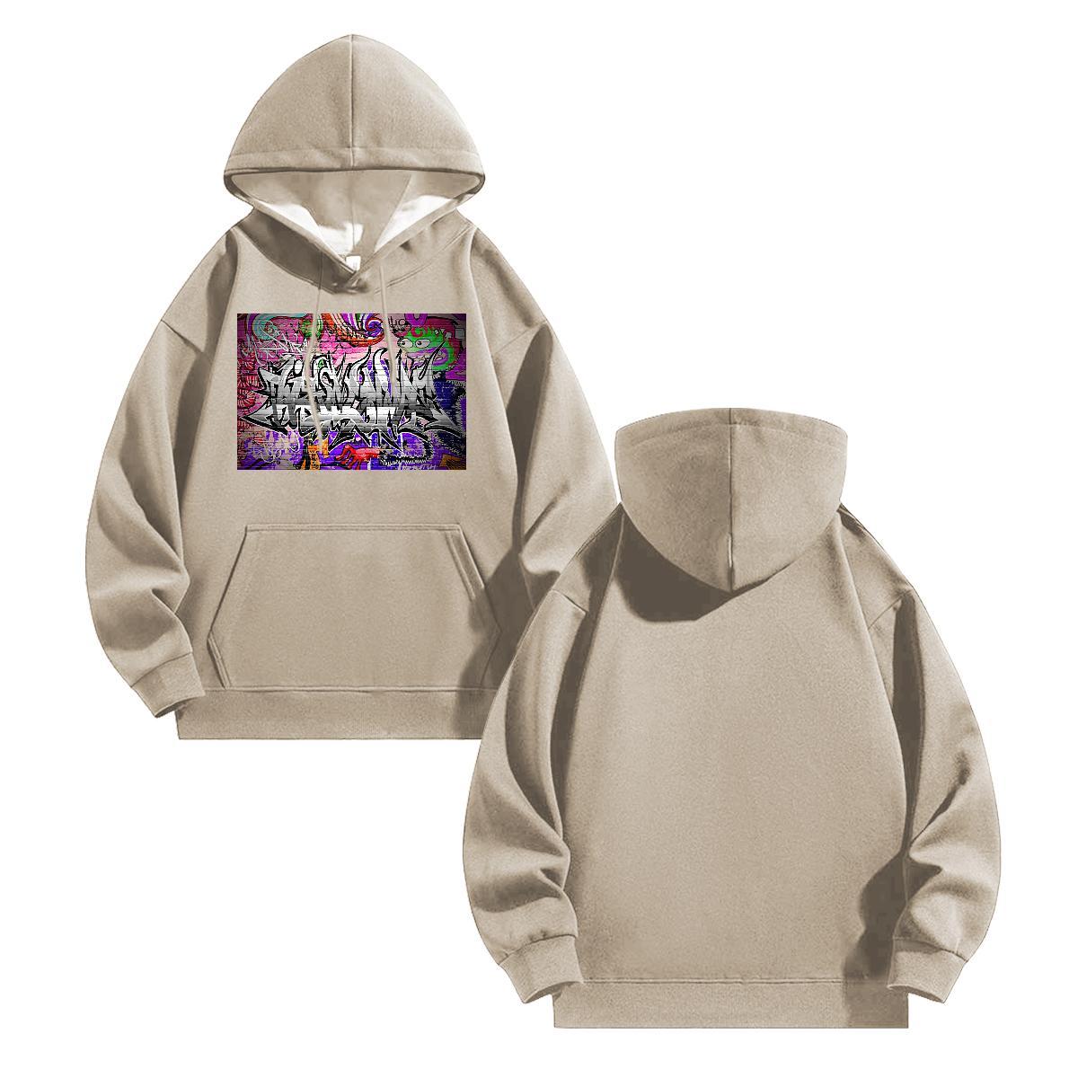 New Arrival Men Hoodie Drawstring Long Sleeve Unisex Men Clothes Hoodie Floral Print Hoody Autumn Winter Casual Warm Fleece