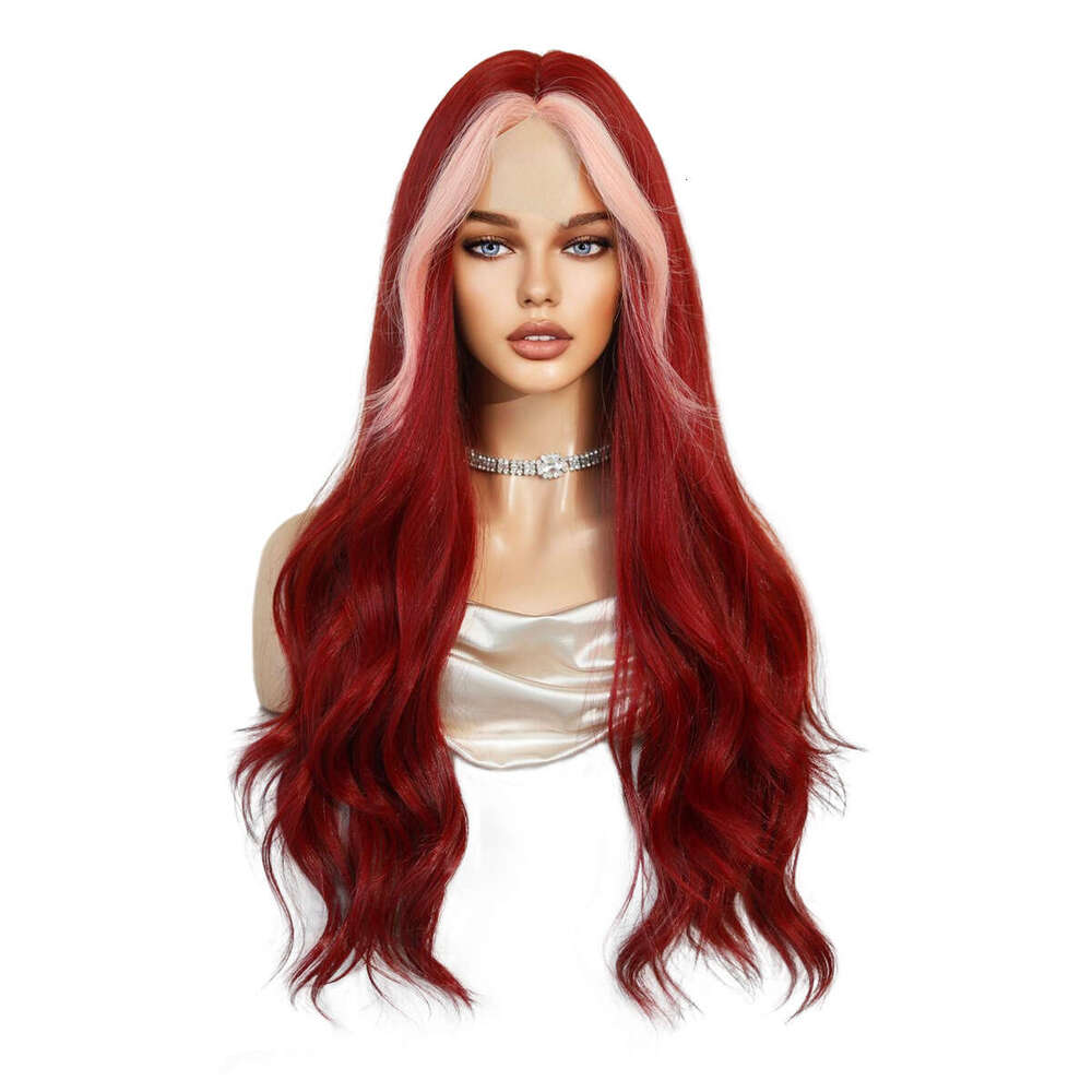 Red Wine With Large Waves, Long Curly Hair, Dyeing Nism, Synthetic Fiber, Women Wigs, Black Wig, New Product