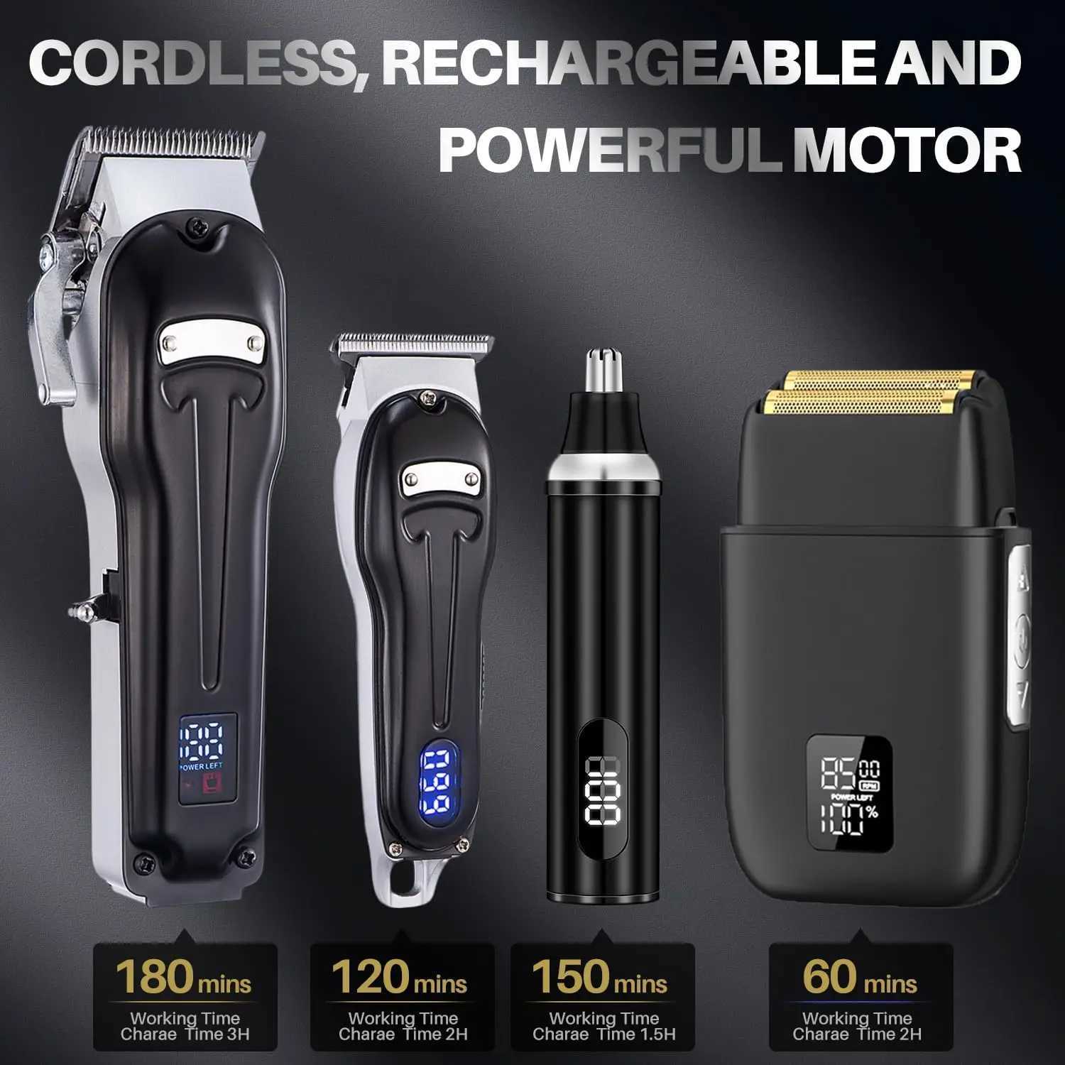 Zero gap T-shaped blade trimmer cordless nose hair trimmer electric foil shaver charging W241017