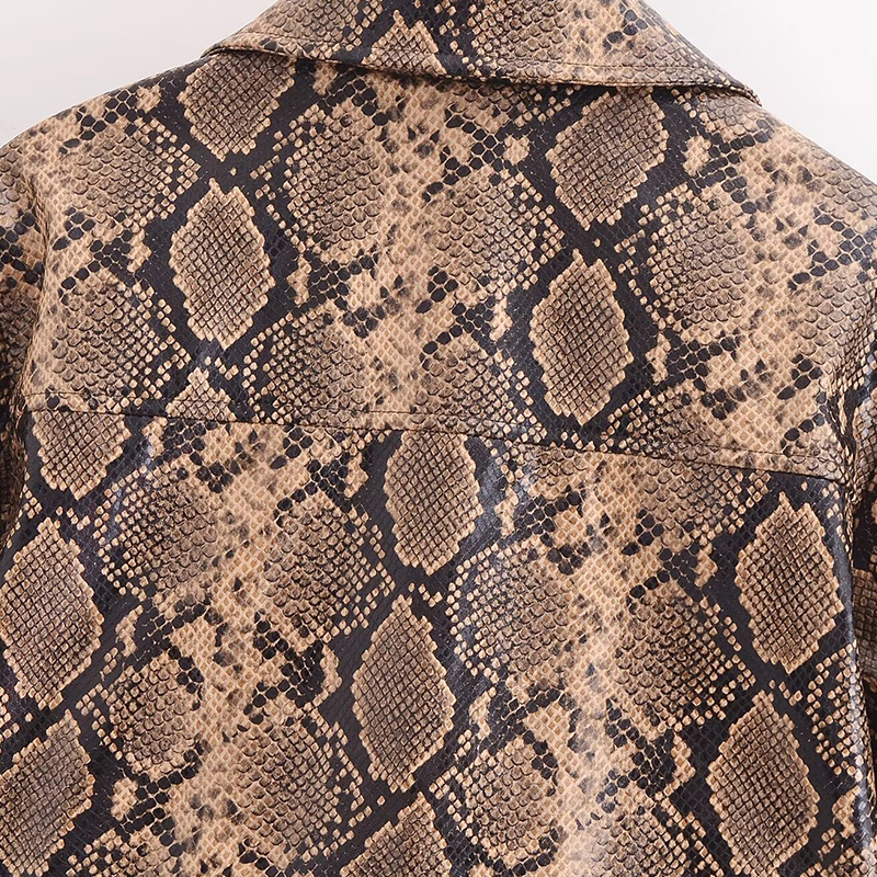 Leopard Print Leather Jackets Women's Fur Long Sleeve Cropped Outwear With Zipper 2024 Inszart Elegant Pu Coat Woman Tops