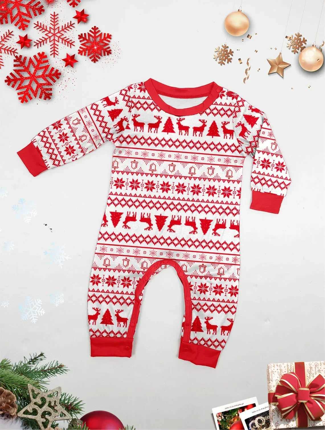 Winter 2024 Allover Print Christmas Pajama Set Adult and Children Matching Clothing Soft Pajamas Baby Dog Pjs Christmas Pajamas Home Appearance W24101