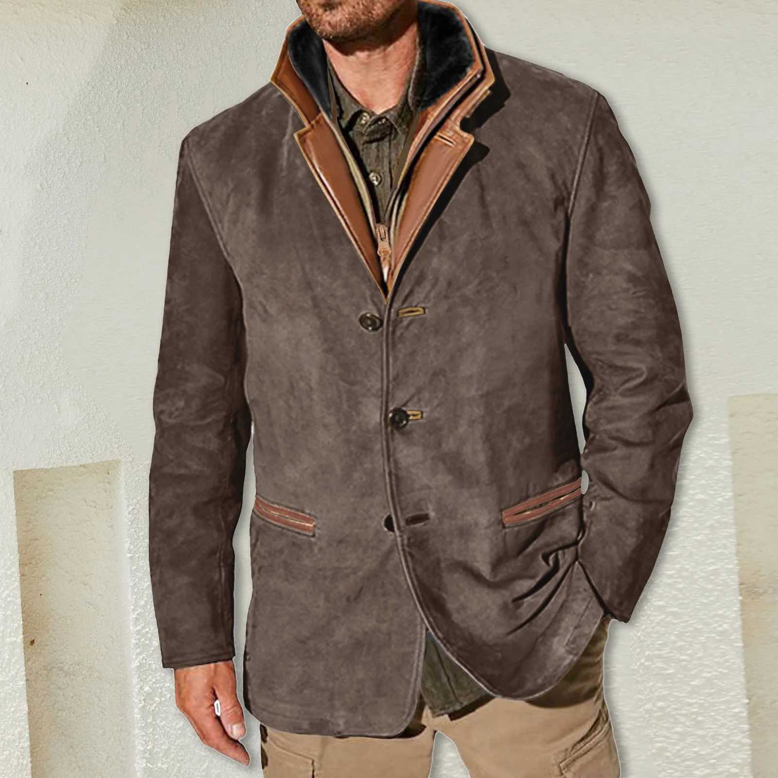 Men And Qomen Heavy Industry Vintage Work Retro Casual Men High Street Patchwork Color Windbreaker CoatsXJ241017