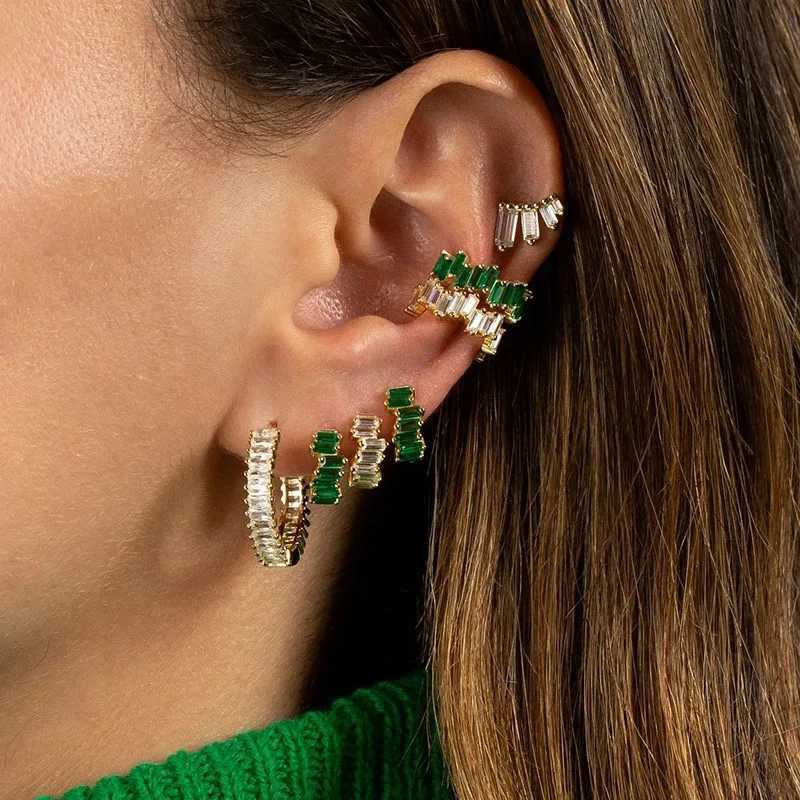 1 piece of stainless steel cubic zirconia ear clip suitable for women with adjustable C-shaped non perforated cuff earrings fashionable jewelry W24101