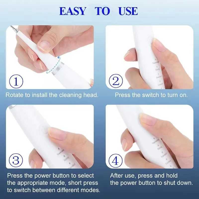 Rechargeable electric teeth cleaning tool white waterproof USB fast charging sonic toothbrush device M241017