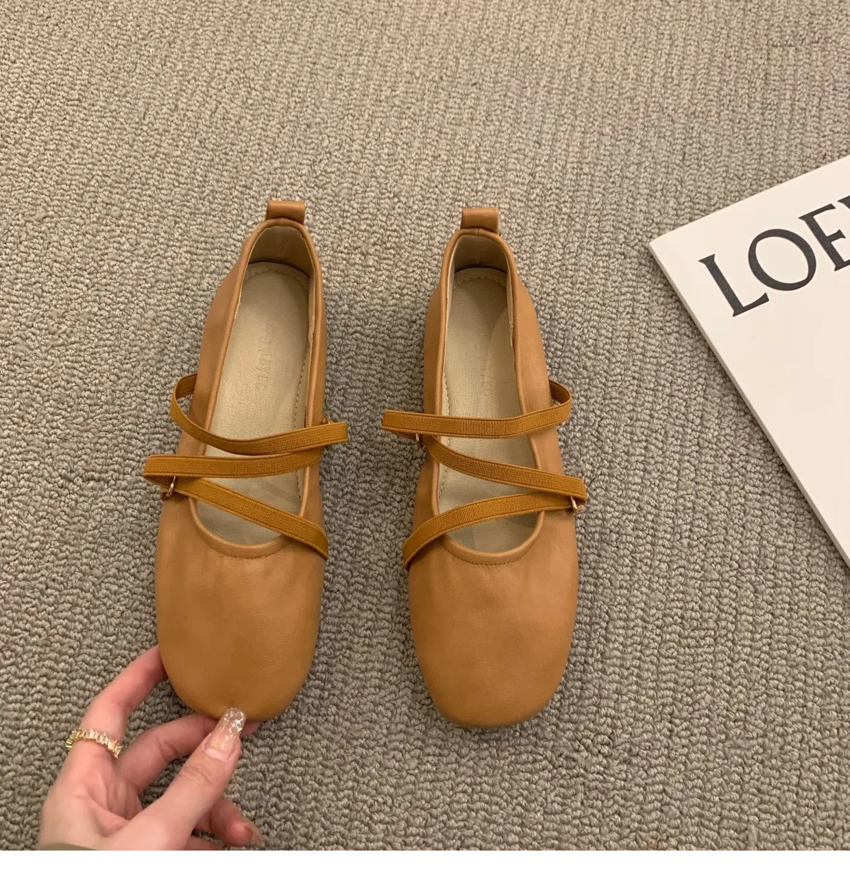 Bailamos Women Mary Janes Shoes Woman Square Toe Japanned Leather Flats Vintage Narrow Band Loafers 241016