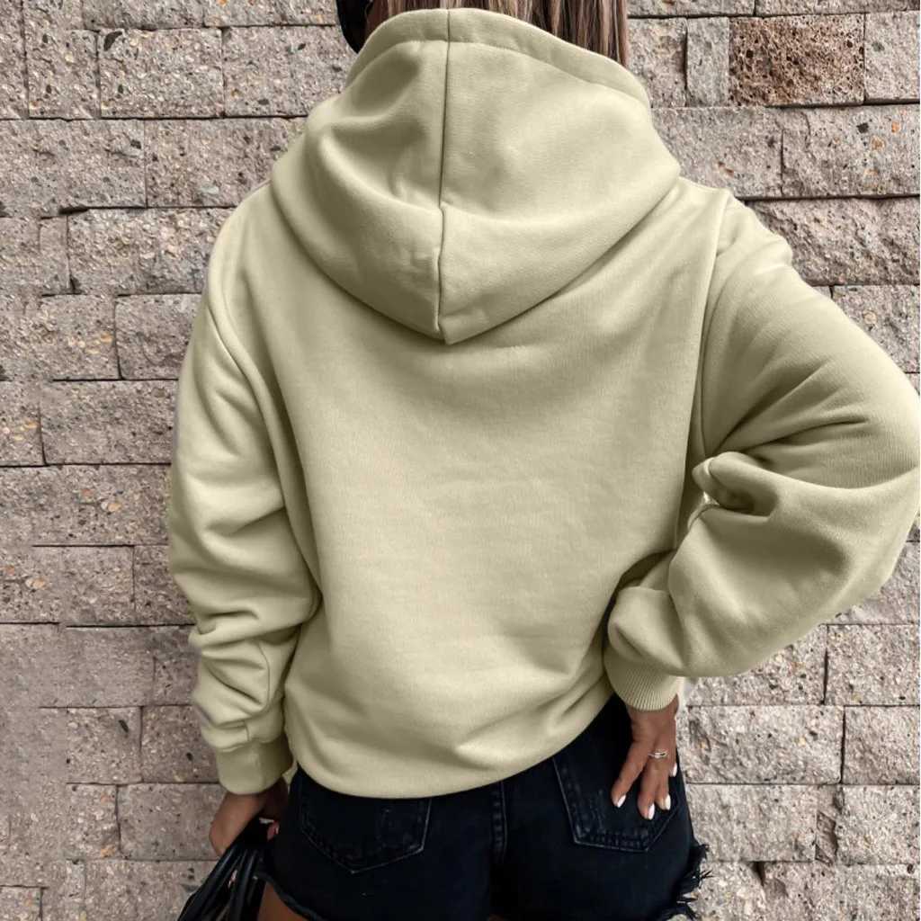 Lazy Style Pullover Polyester Cotton Sweatshirt Hoodie Casual Womens 2024 New Harajuku Hoodie Womens Hoodies SportswearX241016