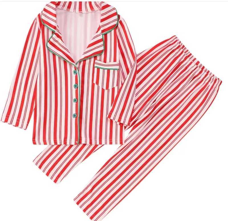Striped Christmas Family Matching Set Father Mother Childrens Baby Pajama Set Father Mother and Me Christmas Pj Clothing W241015