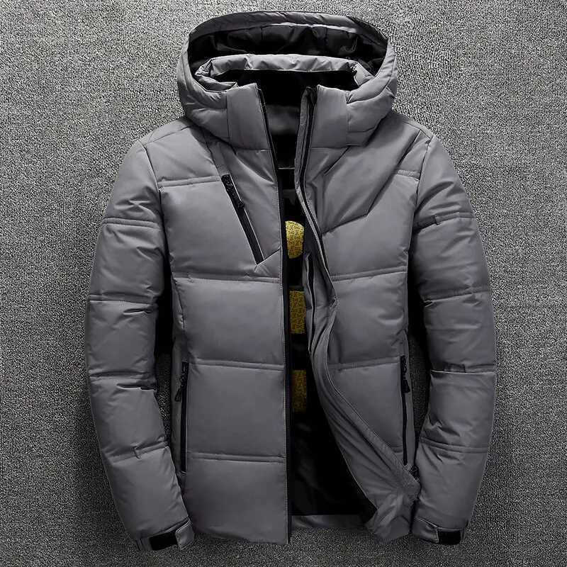 Mens winter down jacket with hood winter warm mens jacket casual autumn jacket stand up collar thick hat White Duck Park mens X241017