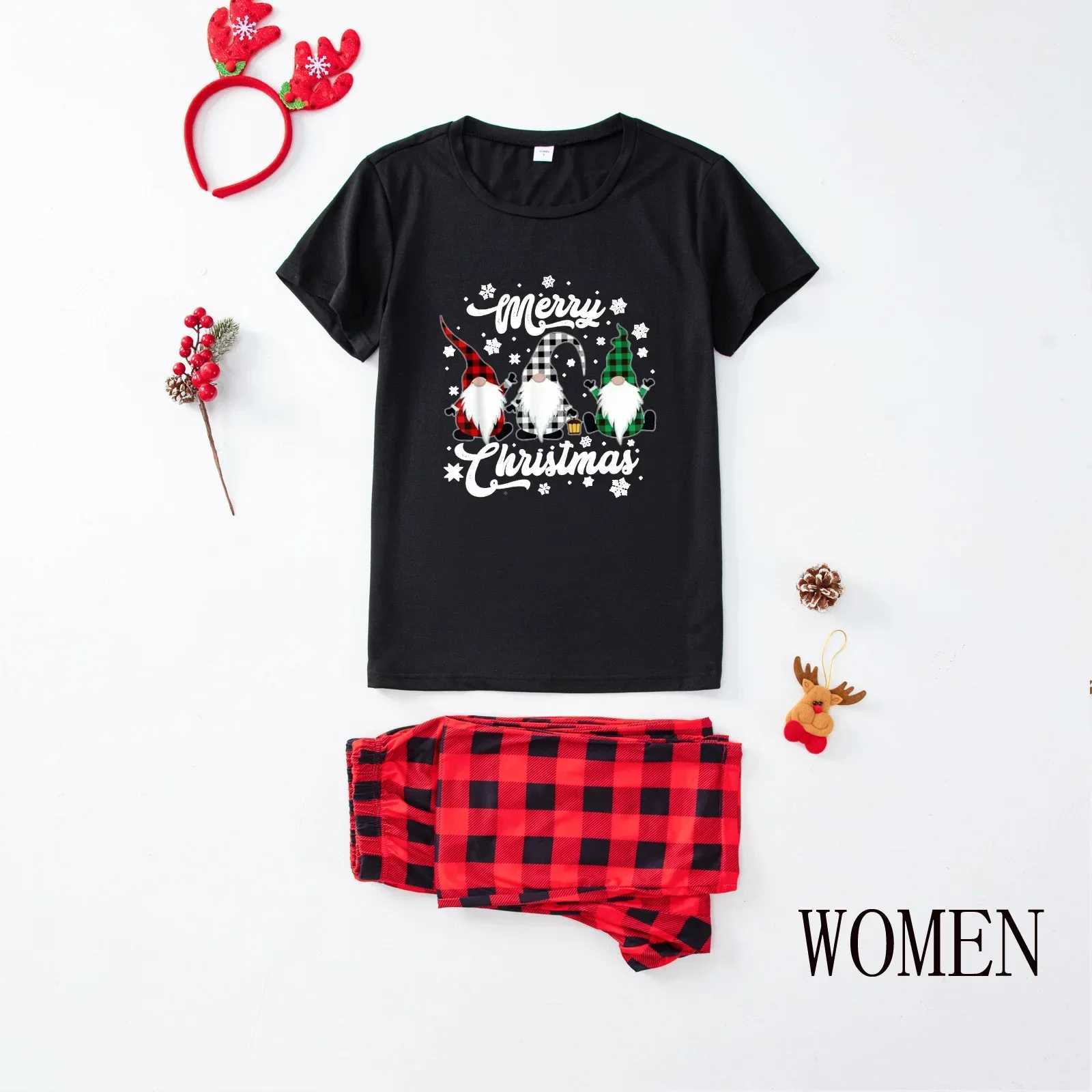 2024 New Family Christmas Pajama Set Short Sleeve Top+Trousers Cute Soft 2-piece Set Pjs Parent Child Matching Set Christmas Appearance W241015
