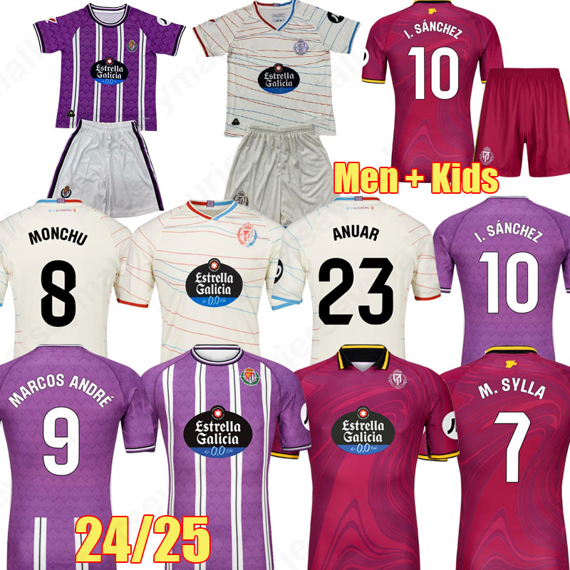 24 25 Real Valladolid soccer jerseys MORO MONCHU MARCOS ANDRE Plano L. Olaza R.Alcaraz 2024 2025 I. SANCHEZ ANUAR camisetas de futbol men kids kit football shirts tops
