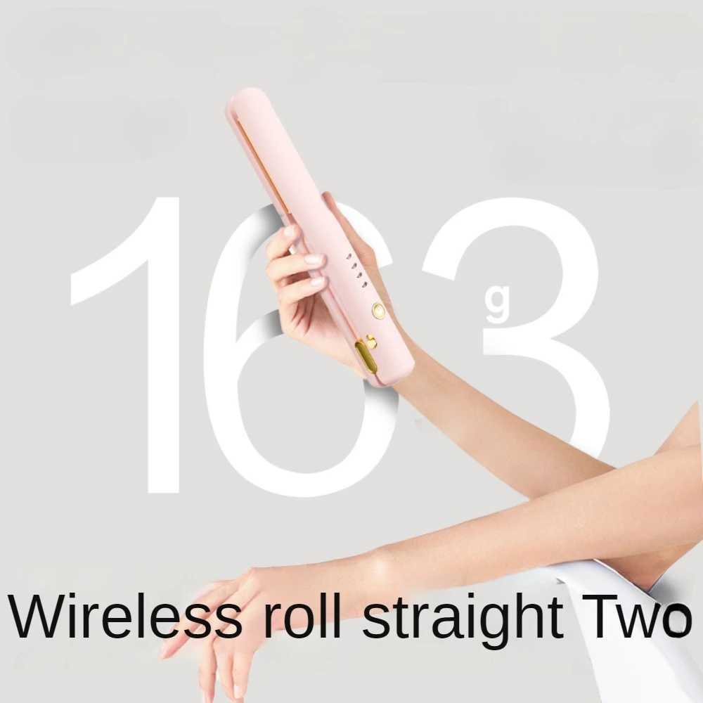 Mini Hair Straightener USB Rechargeable Straightening Iron Wireless Portable Titanium Plate Flat Iron For Travel Dual VoltageXJ241016