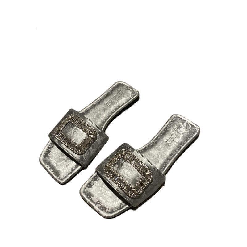 Women Wearing Slippers For Summer Outings In New Chinese Style Square Open Toe Flat Bottomed Versatile Women S Sandals Ddmythur