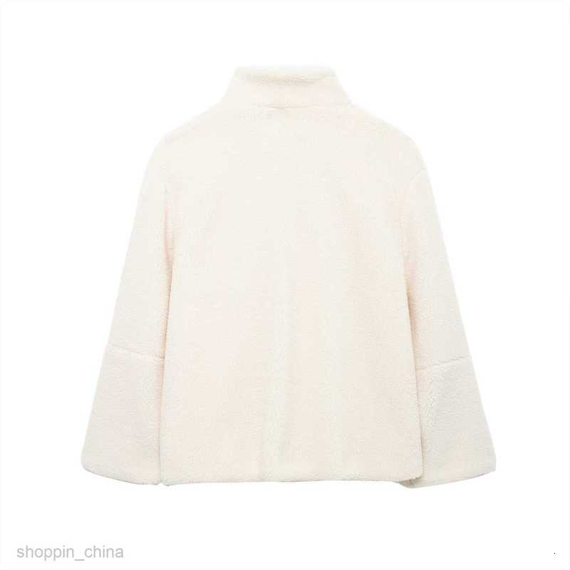 Women Jackets Coats style autumn and winter new women's clothing solid color lazy style lamb wool high neck woolen coat
