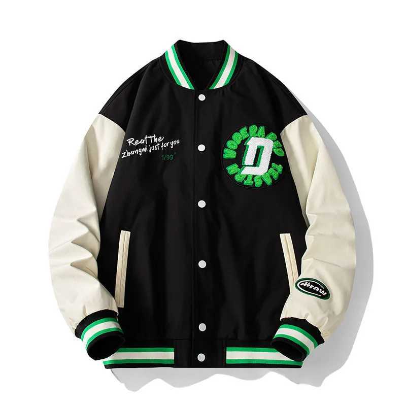 American retro couple spring/summer baseball jacket with letters trending towards loose mens clothing M241017