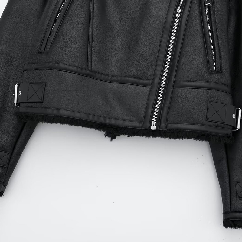 Women's Winter Warm Thick Outwear Black Streetwear Elegant Outerwear 2024 Inszart Patchwork Woman Jackets Coat Tops