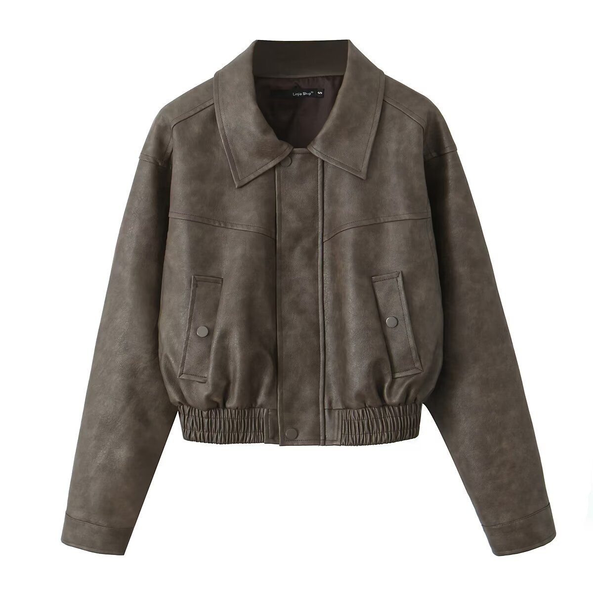 Leather Women's Coat Fur Outwear Long Sleeve Tops Elegant Fashion With Zipper 2024 Inszartrafaf Casaco Feminino Jackets