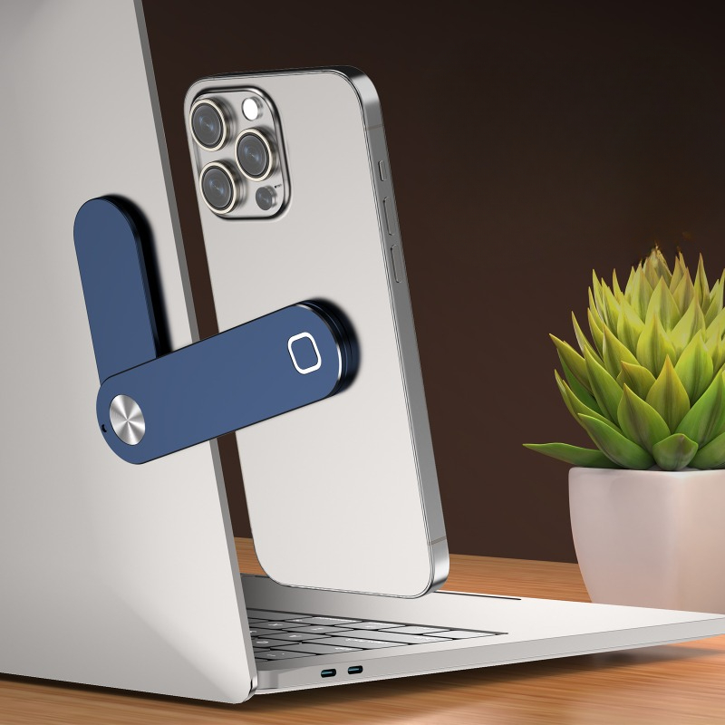 Magnetic Laptop Phone Holder Aluminium Alloy Slim Portable Foldable Smartphone Expand Stand Dual-Scree Monitor Expansion Bracket Side Mount For Ipad i
