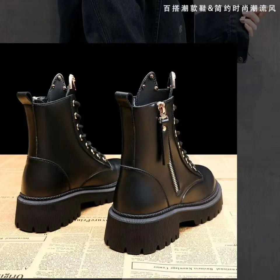2024 Fashion Womens Designer Boot New Martin Boots Thick Bottom Comfortable And Durable Explosive Casual Versatile British Style Martin Boots