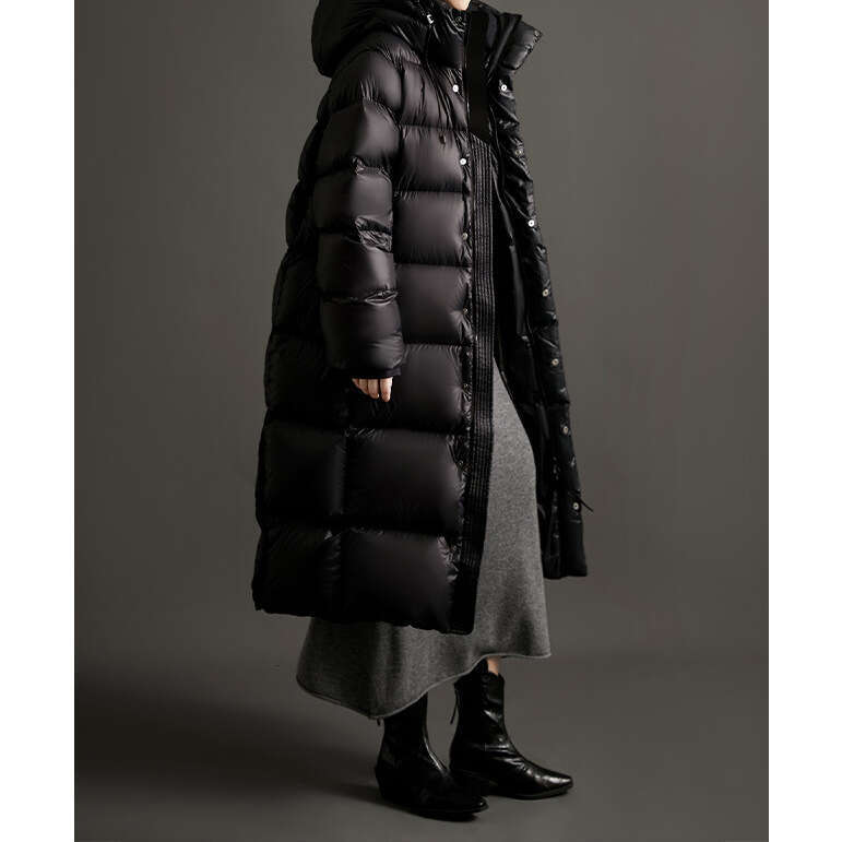 Volcanic Rock Technology, High-End Edition 90% White Women Black Gold Goose Down Jacket Women's Winter