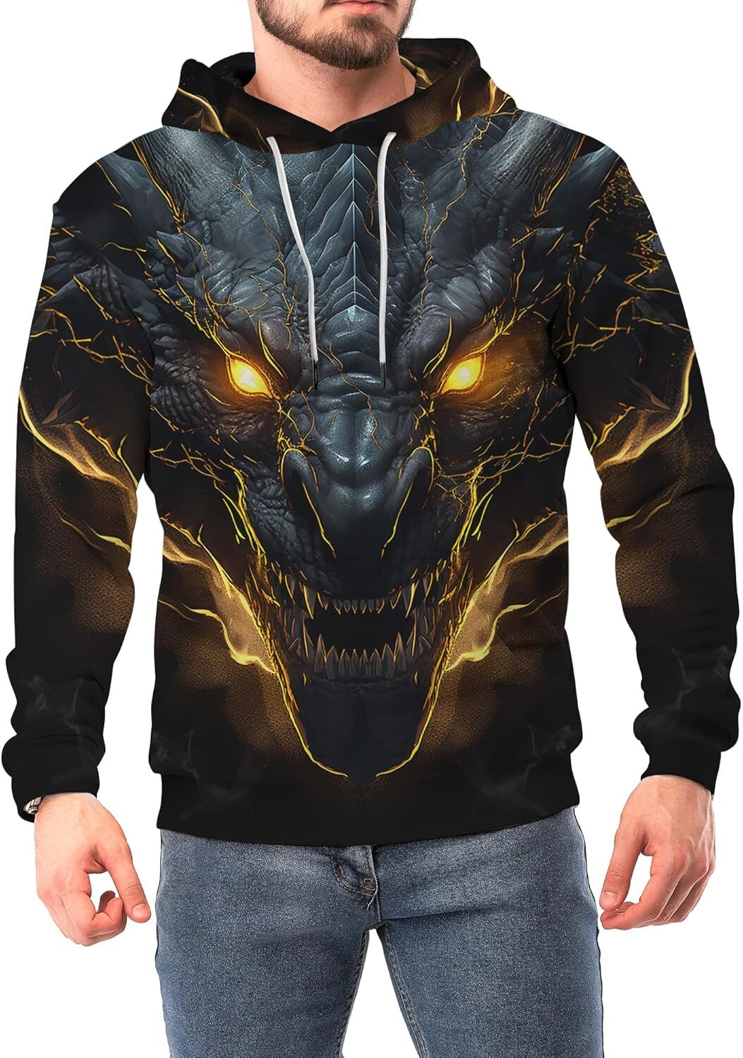 Hoodie for Mens Womens Unisex Cool Animal Print Pullover Hooded 3d Graphic Print Sweatshirt with Big Pockets Graphic Hoodies sweatshirt Pullover Long 