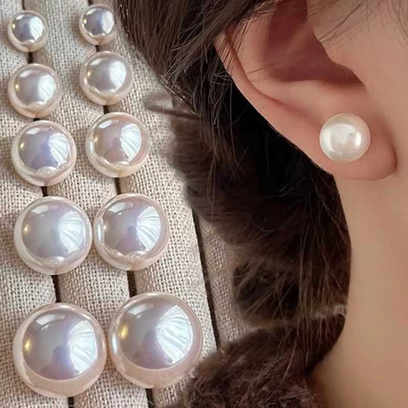 Vintage white pearl earrings new French ear clips fashionable mosquito coil holder womens earlobe free jewelry accessories gifts W241017