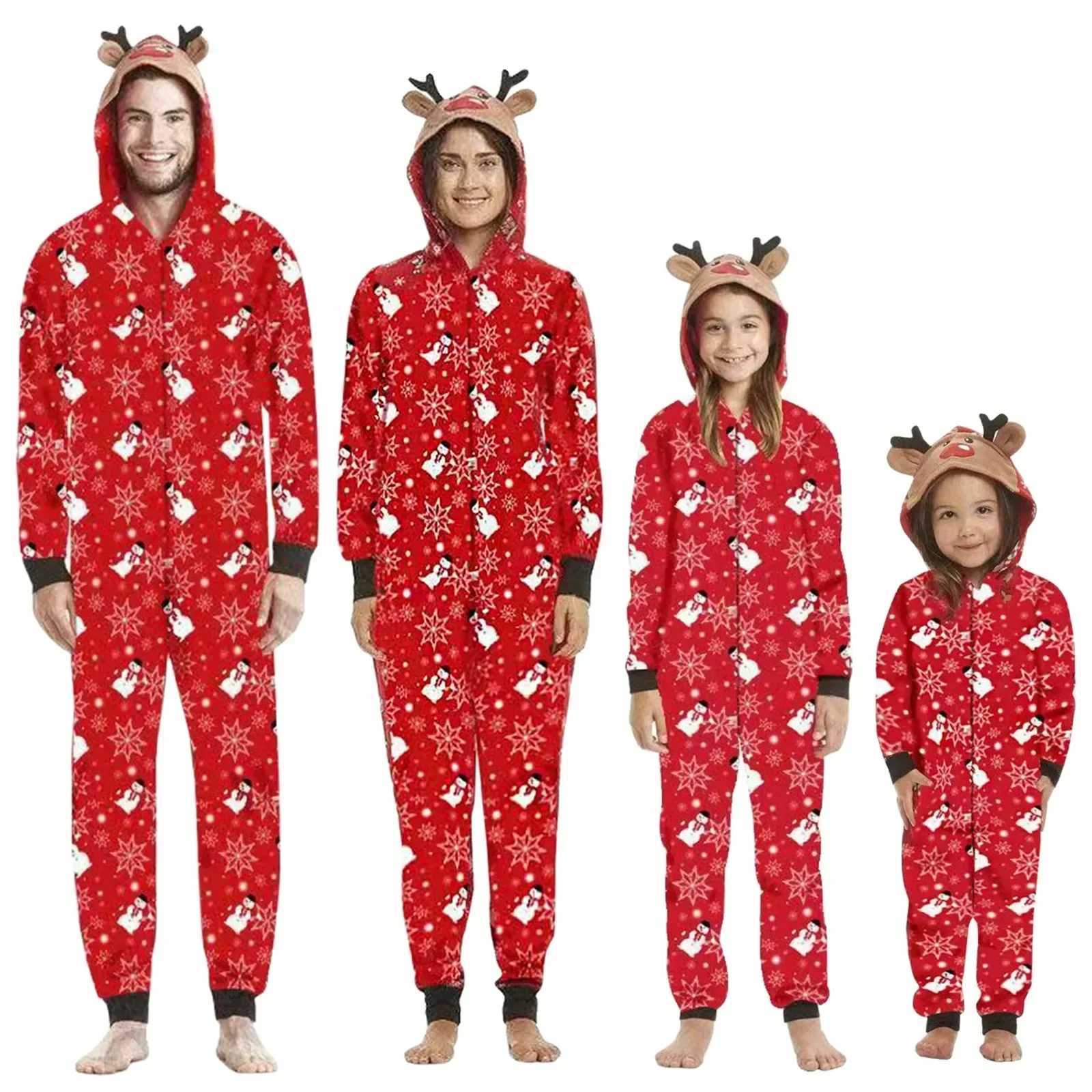Family deer Christmas gift allows printing earmuffs one-piece jumpsuit for mom dad and child matching clothing jumpsuit Christmas family appearance W2