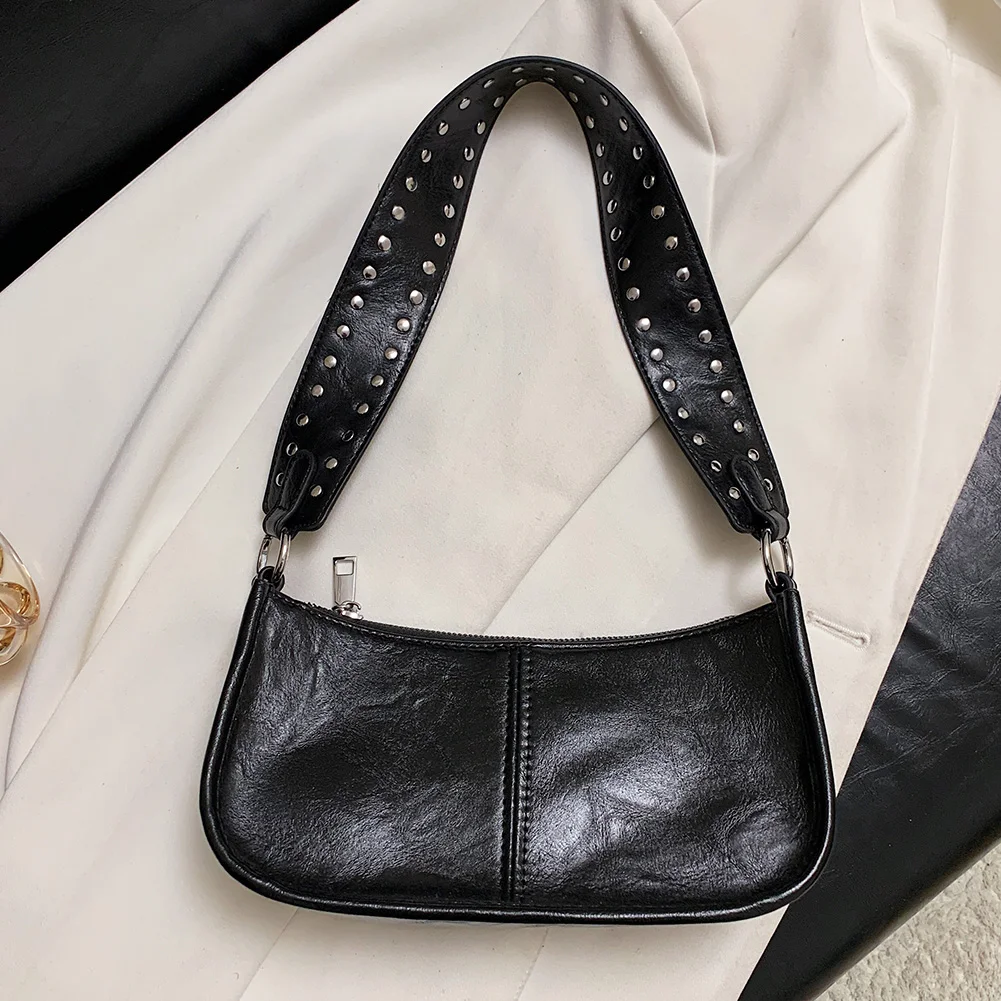 Y2K Red Shoulder Bag Women Vintage Underarm Crossbody Bag TLXT Ladies PU Leather Retro Tote Bags Underarm Satchel Bag Handbag Purse Gift for Women