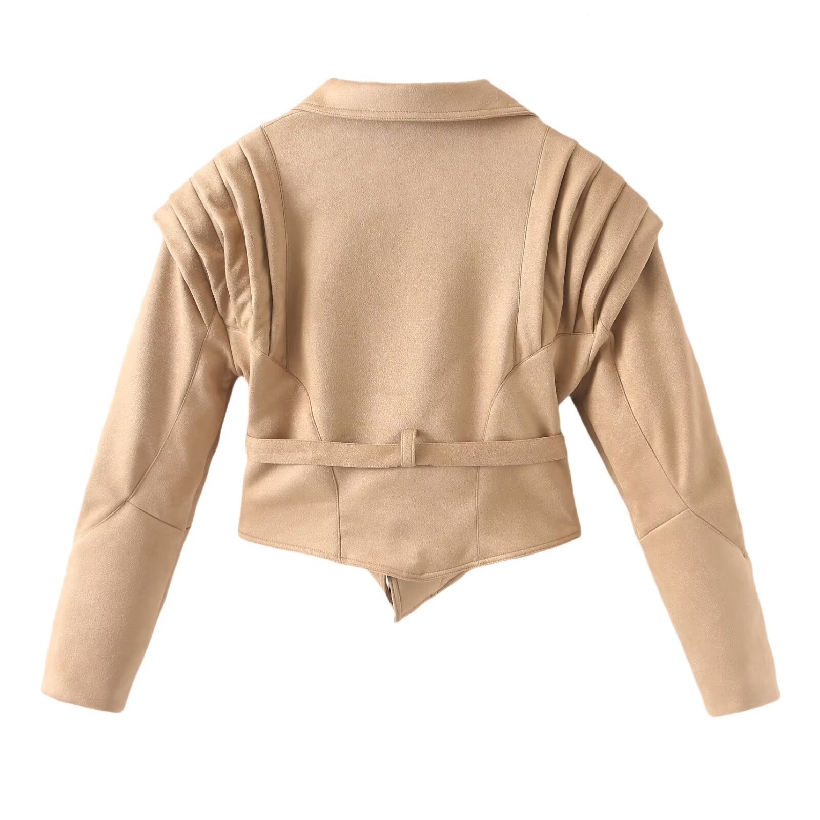 With Belt Women's Outwear Leather Jackets Long Sleeve Solid Elegant 2024 Inszart Casacos Femme Woman Coat Top