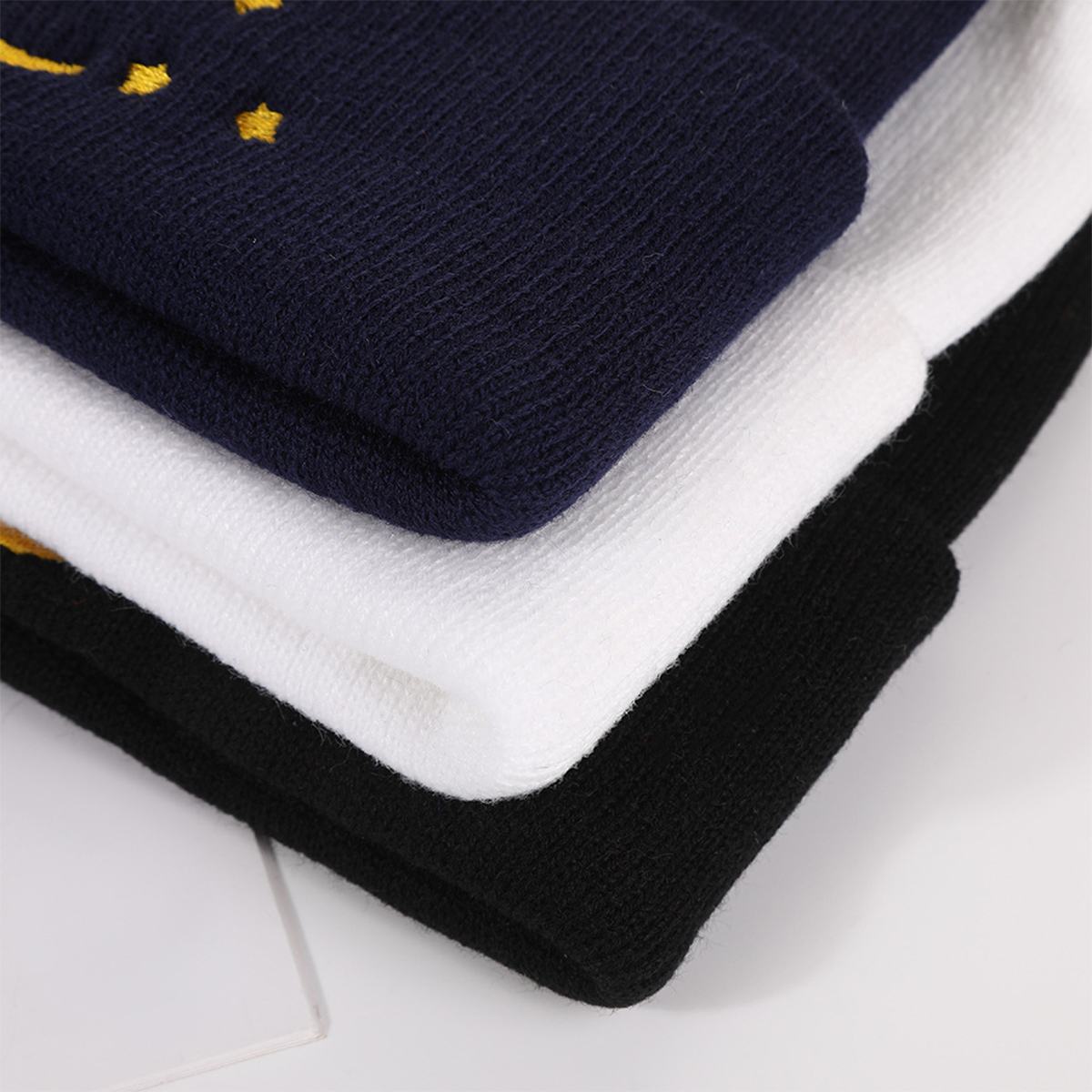 Europe-America Style Knitted Woolen Hoodie Cap Featuring Stars & Moons