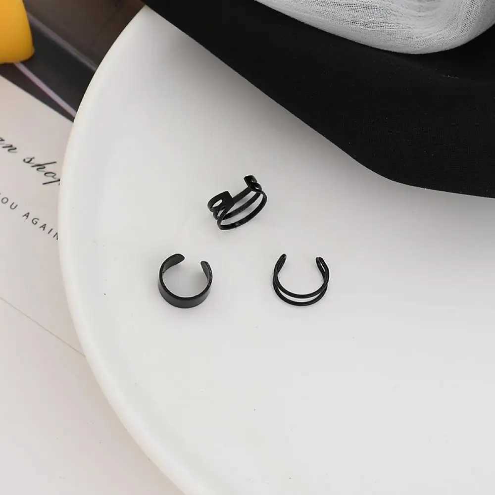 3 fashionable and simple cross clip earrings suitable for women cute gold silver punk ear clips no perforated jewelry W241017