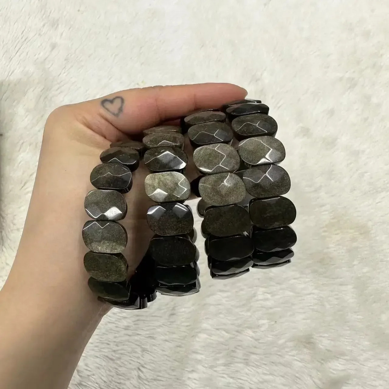 Natural Gold Obsidian Beads Bracelet Natural Gem Bracelet DIY Jewelry Womens Gift Wholesale 241017