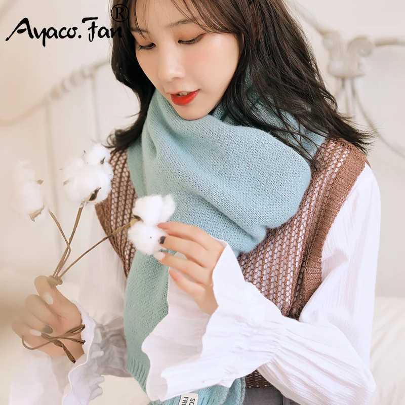 2019 Wenxin Knitted Cashmere Scarf Cute Little Pineapple Girl Autumn Fem Shawl Warm Womens Scarf X241017