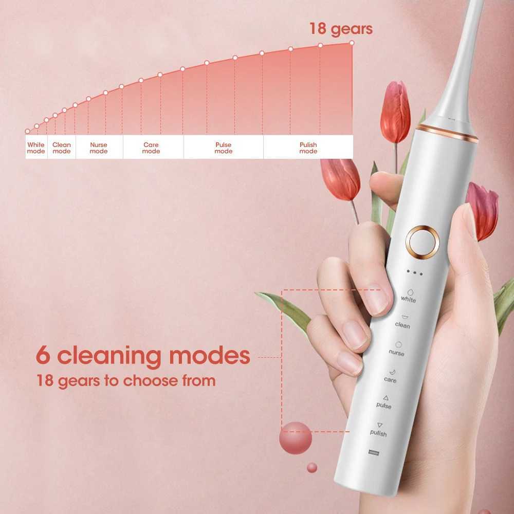 New Soundwave Electric Toothbrush IPX7 Waterproof Toothbrush Adult Timer Toothbrush Electronic Cleaning Whitening Toothbrush Oral Care M241017