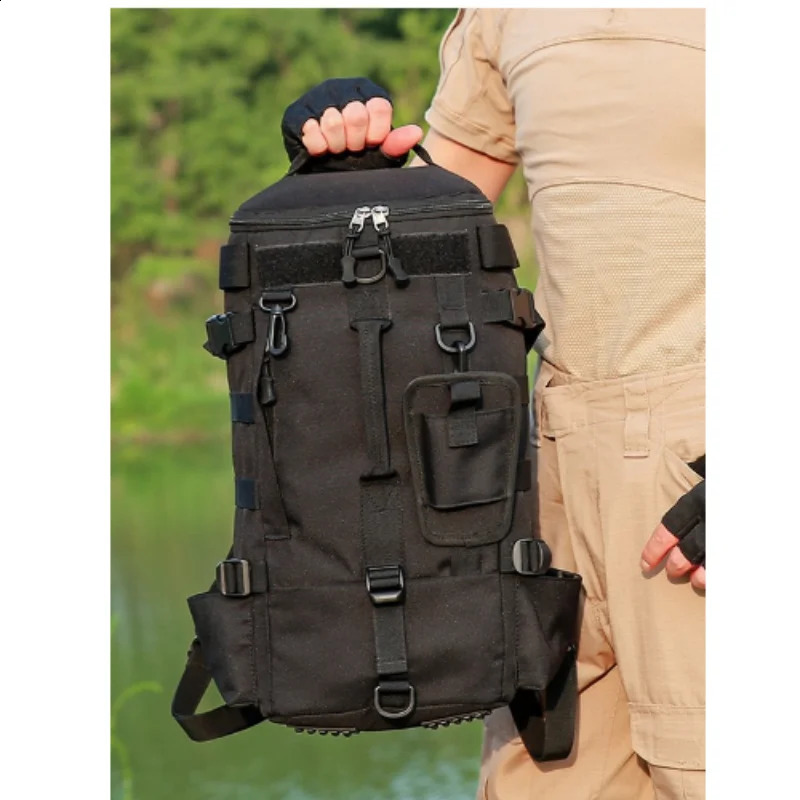 Outdoor travel sports cycling fishing multifunctional backpack waterproof Oxford cloth bag Luya bag 241008