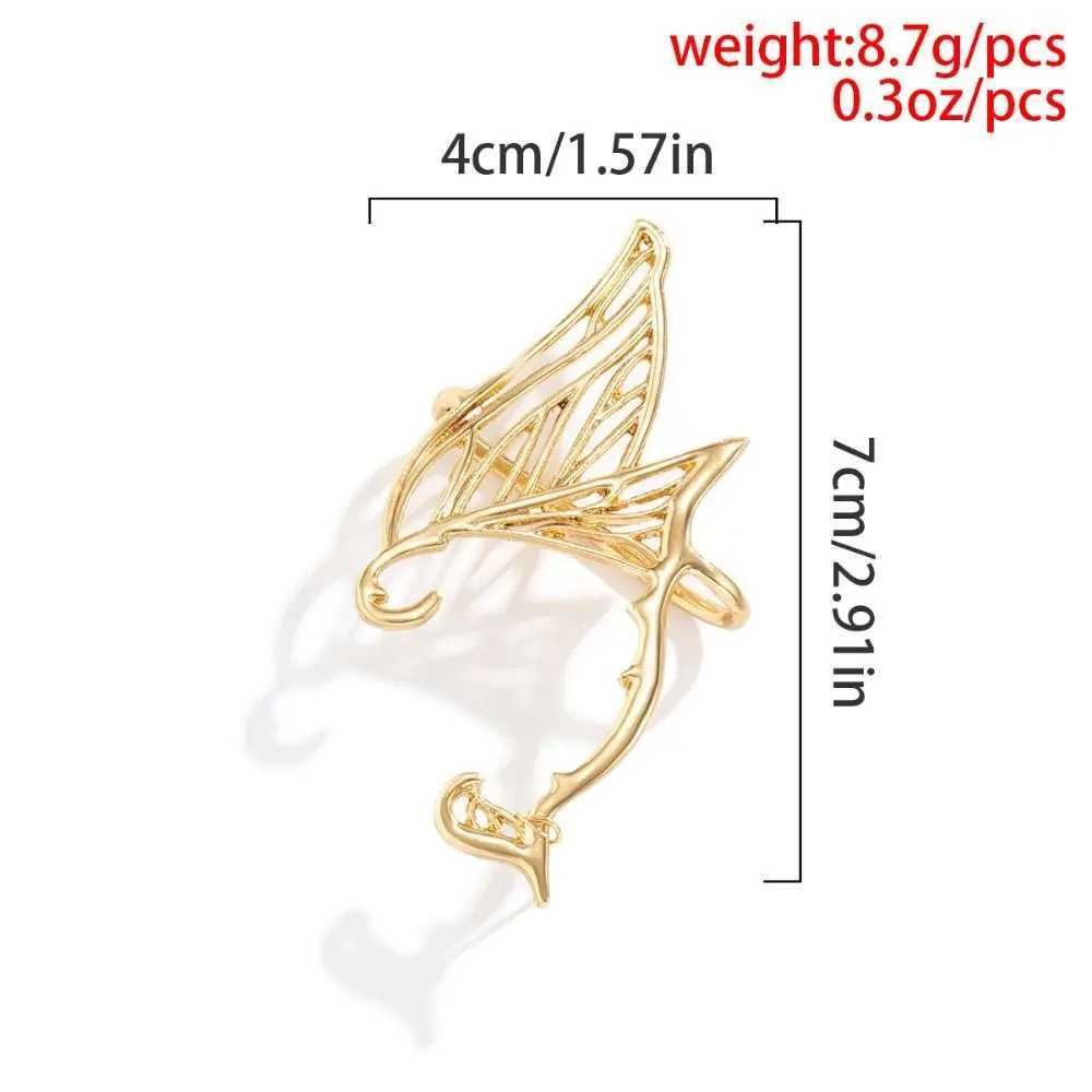 Single sided earrings leaf/right ear fairy ear cuffs elf ear clip antique gold earrings Gothic Halloween earmuffs W241017