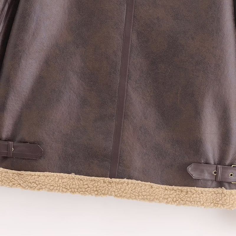 Leather Winter Women's Coat Thick Warm Outwear Inszart 2024 Long Sleeve Casacos Mujer Jaquetas Femme Faux Woman Jackets