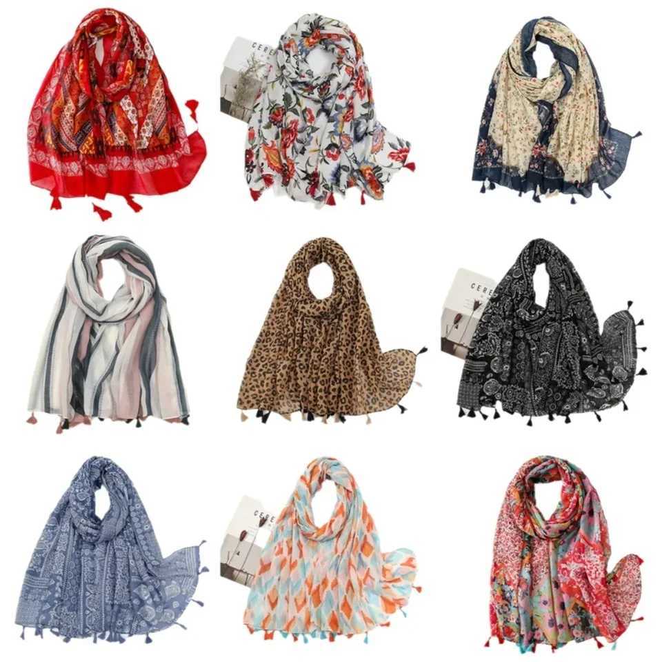 The latest tassel scarf fashion shawl headscarf for 2024 suitable for viscose cotton soft Pashmina short sleeves elegant style womens turbo bag X24101