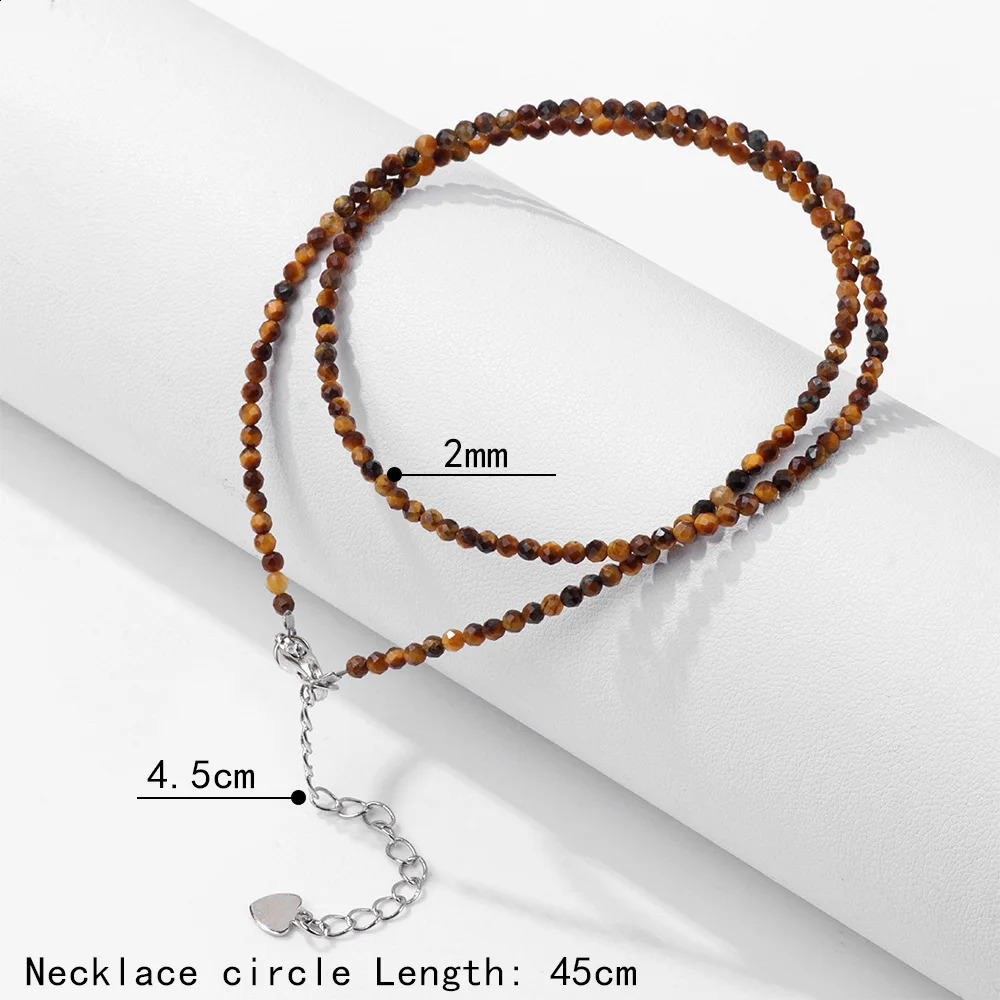 Super Shiny Crystal Necklace Simple Bead Necklace Facted Natural Stone Necklace Clavicle Chain Womens Jewelry Mens Gift 241017