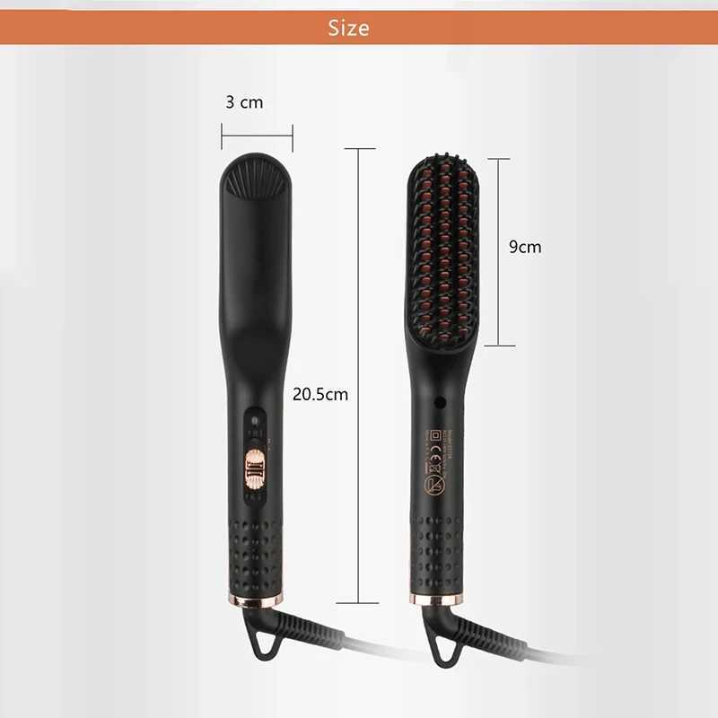 Portable Quick Heating Beard Straightening Comb 3 in 1 mini multi-function hair straightening and beard brushXJ241016