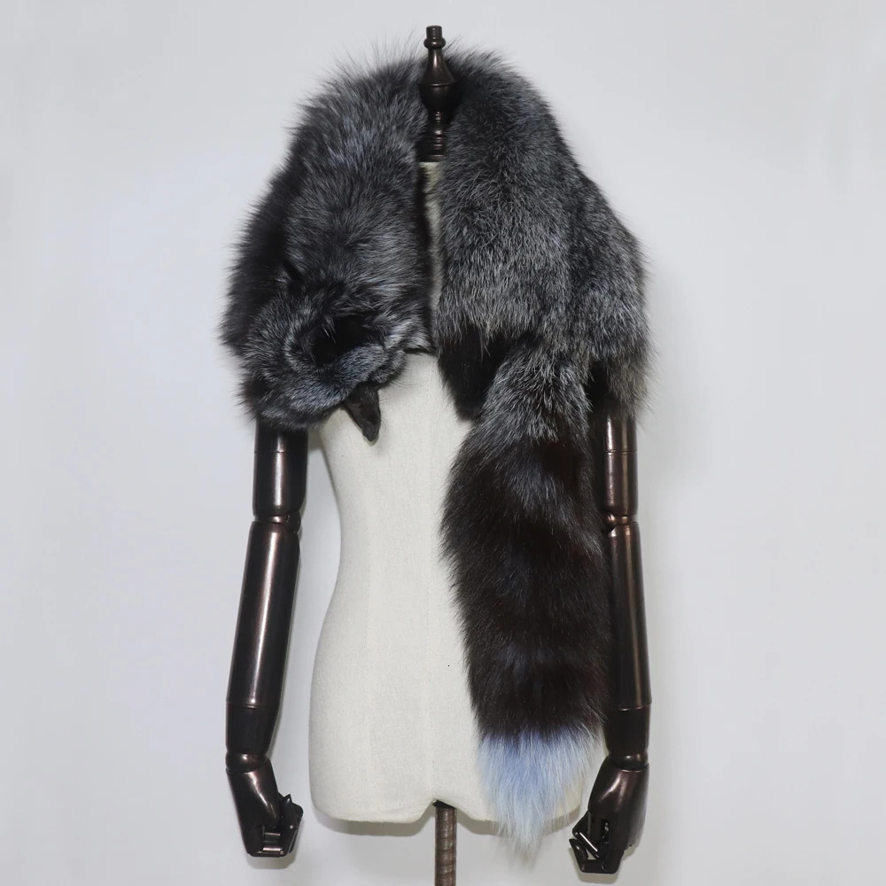 Party y Womens Real Winter Fox Fur Scarf Natural One Piece Collar Warm and Soft 241009