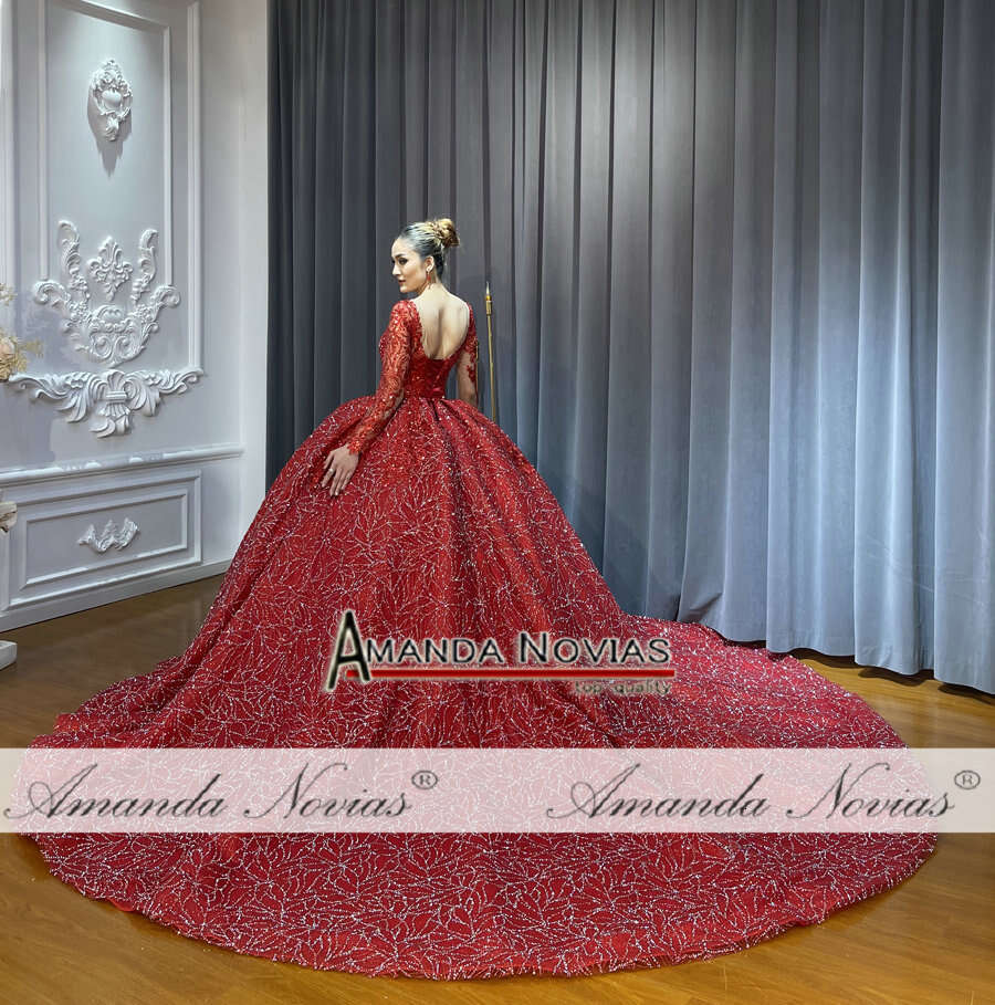 Sparkg Ball Gown Wedding Dresses Red