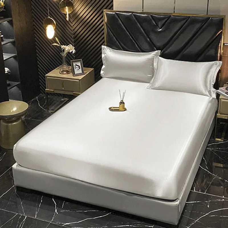 Mulberry Silk Bedding Bed Sheet Duvet Cover Fitted Full Bedspreads Sets Double-sided Four-piece Set Satin Summer Bedroom LinensXJ241015