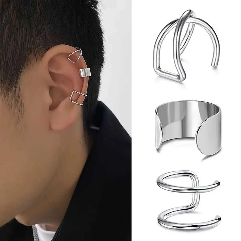 2 pieces of stainless steel adjustable earrings cuffs spiral cardboard box clip packaging earrings without perforations lip rings jewelry W241017