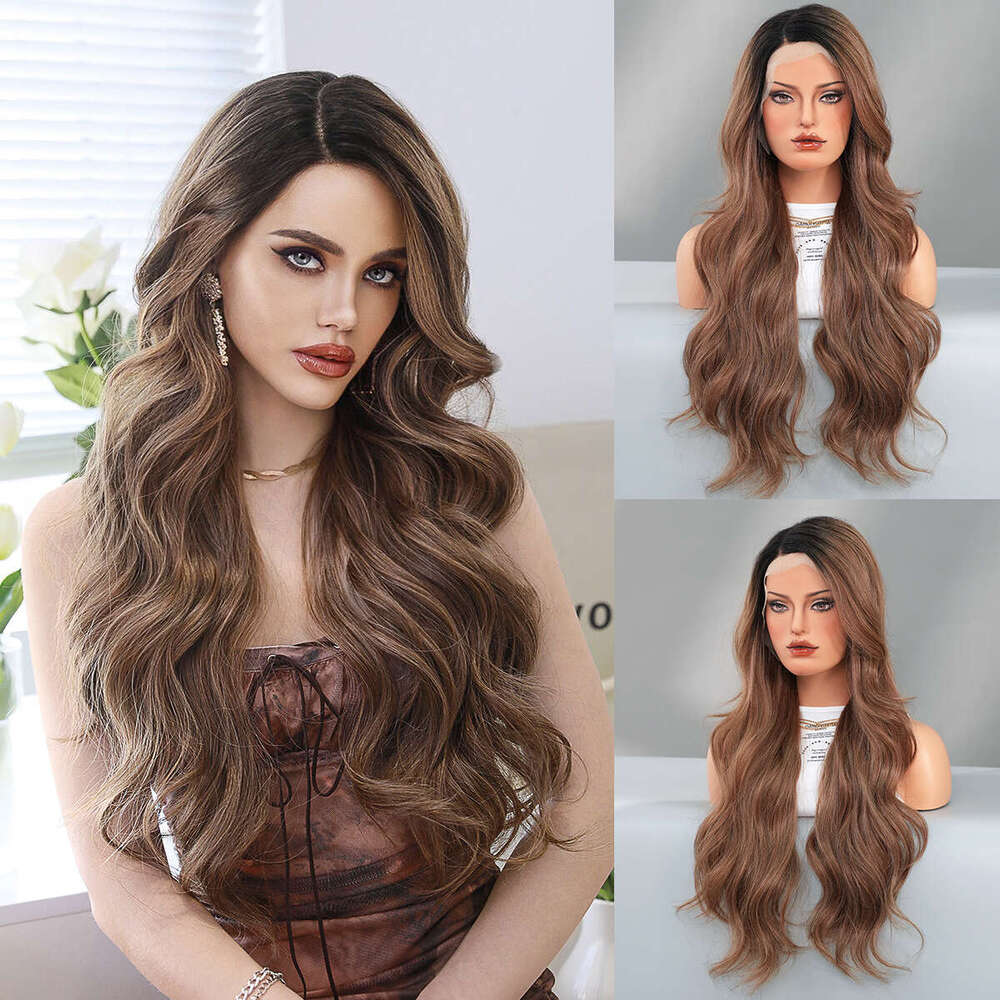 Small T Synthetic Lace Grey And White Wave Wig, Full Head Cover T-Part Lace Wig