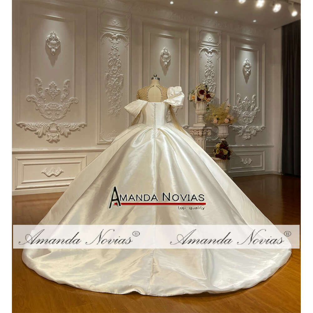 Amanda Novias Satin Pleat Wedding Dress