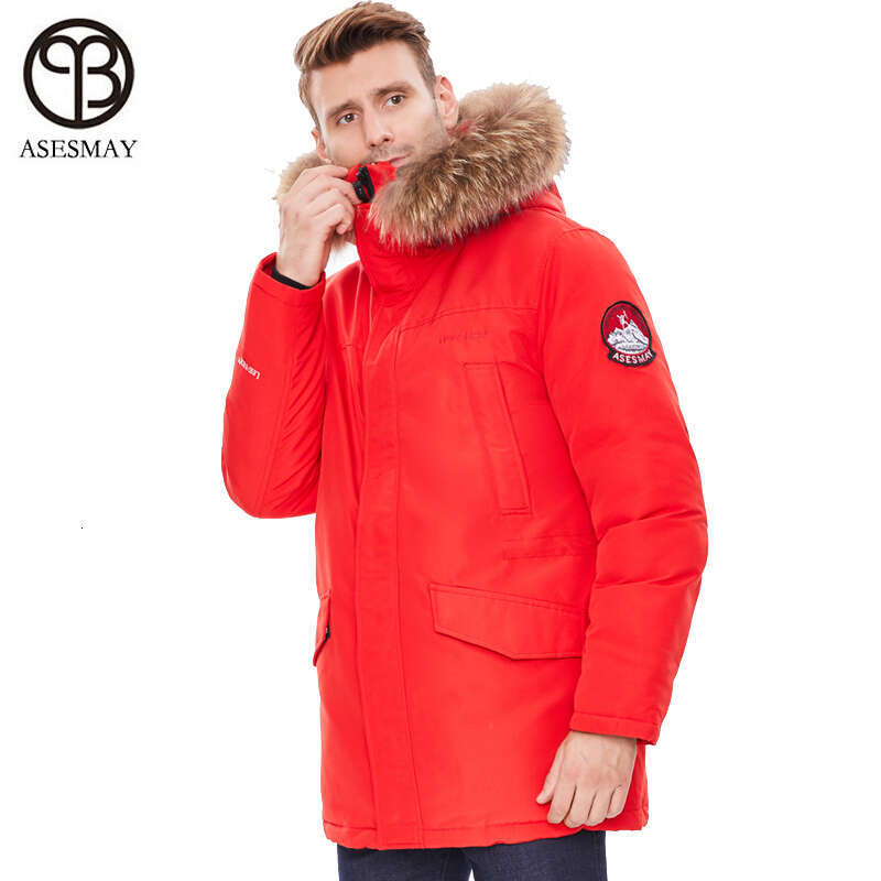 2024 Brand Men Winter Jacket Men's Coat With Natural Raccoon Fur Hooded Thicken Warm Padded Jackets Casual Long Male Outerwear